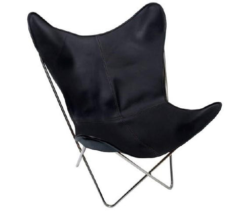 Leather Butterfly Chair CHARCOAL