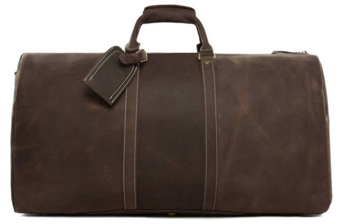 Leather Travel Bag - Dark Brown