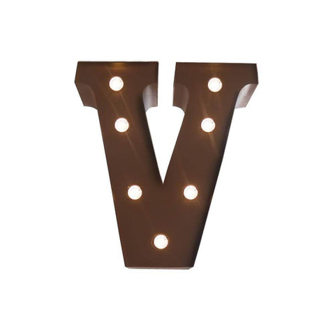 lighting LED Metal Letter Lights Free Standing Hanging Marquee Event Party Decor Letter V