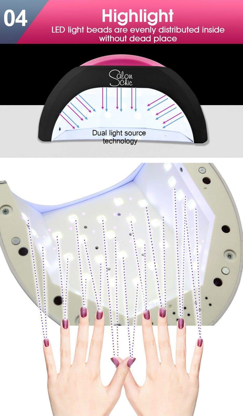 beauty products Led Nail Lamp Light Polish Dryer Manicure Black 48W