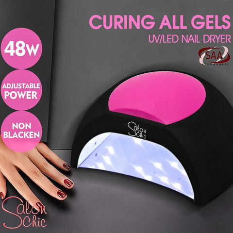 Led Nail Lamp Light Polish Dryer Manicure Black 48W