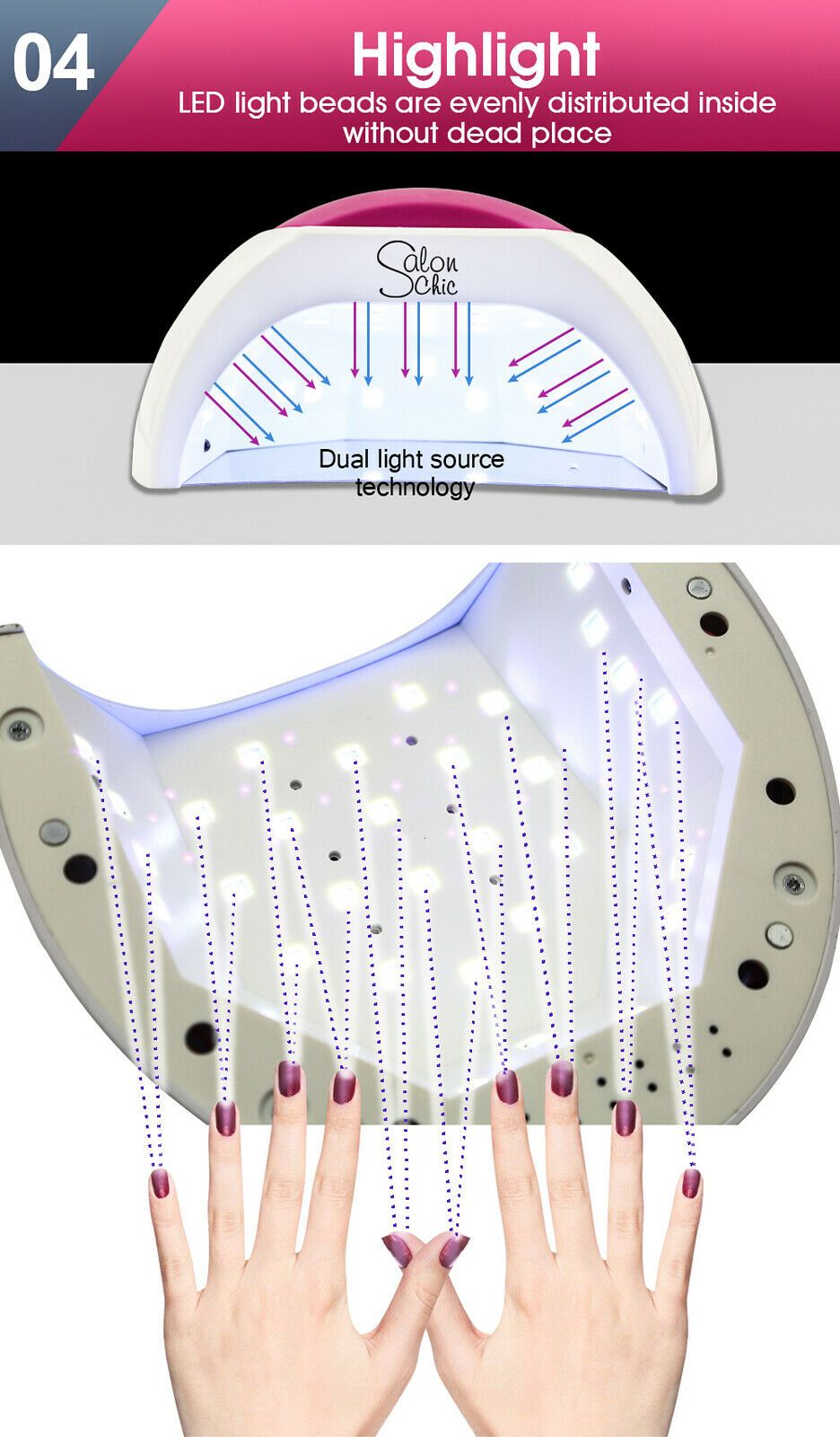 beauty products Led Nail Lamp Light Polish Dryer Manicure White 48W