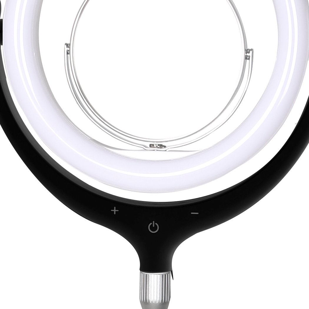 lighting Led Ring Light With Tripod Stand Phone Holder Makeup Mirror Black