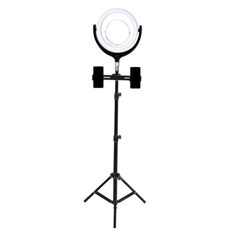 Led Ring Light With Tripod Stand Phone Holder Makeup Mirror Black
