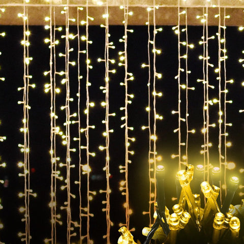 Lighting LED Warm white Curtain Fairy Lights Wedding Indoor Outdoor Xmas Garden Party Decor