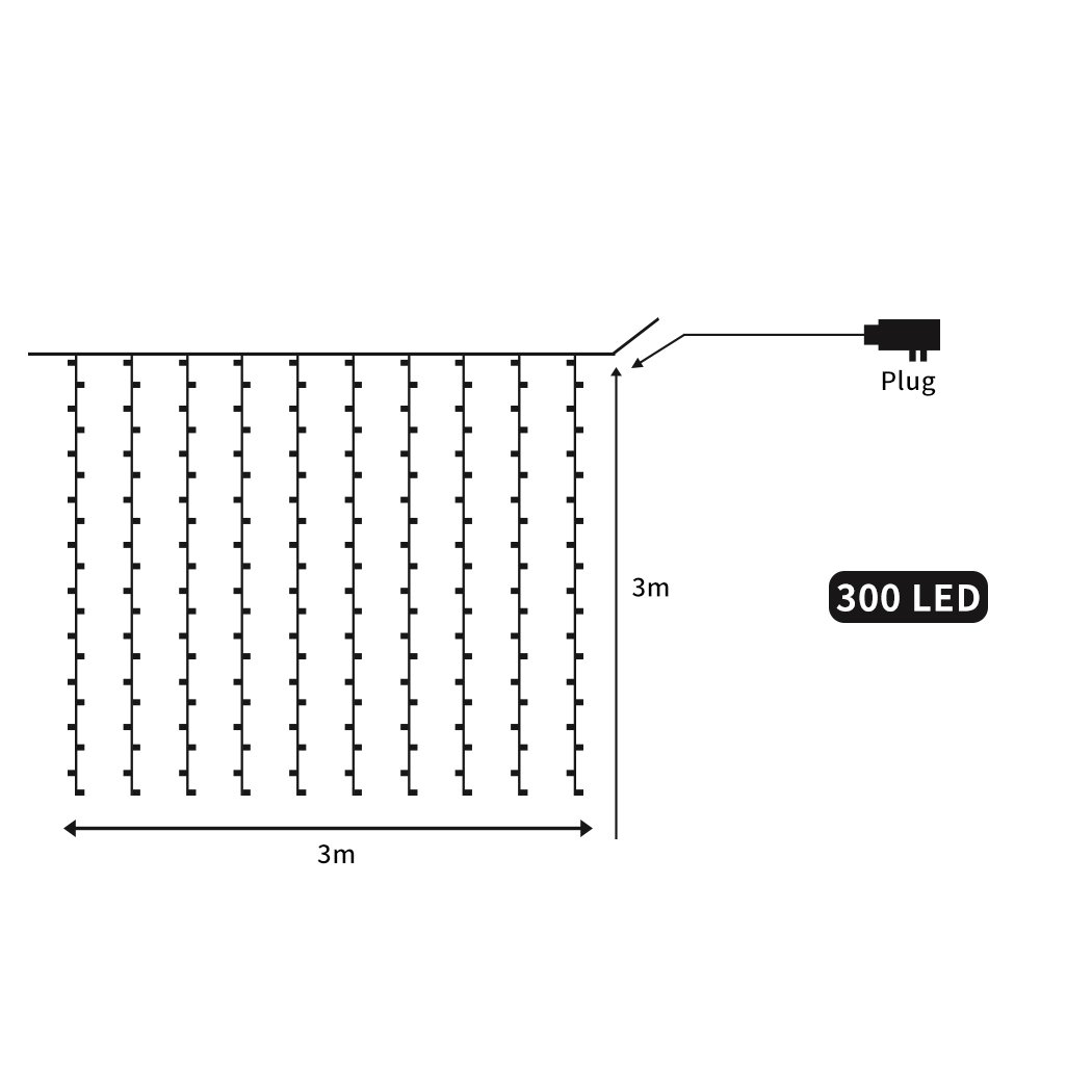Lighting LED Warm white Curtain Fairy Lights Wedding Indoor Outdoor Xmas Garden Party Decor