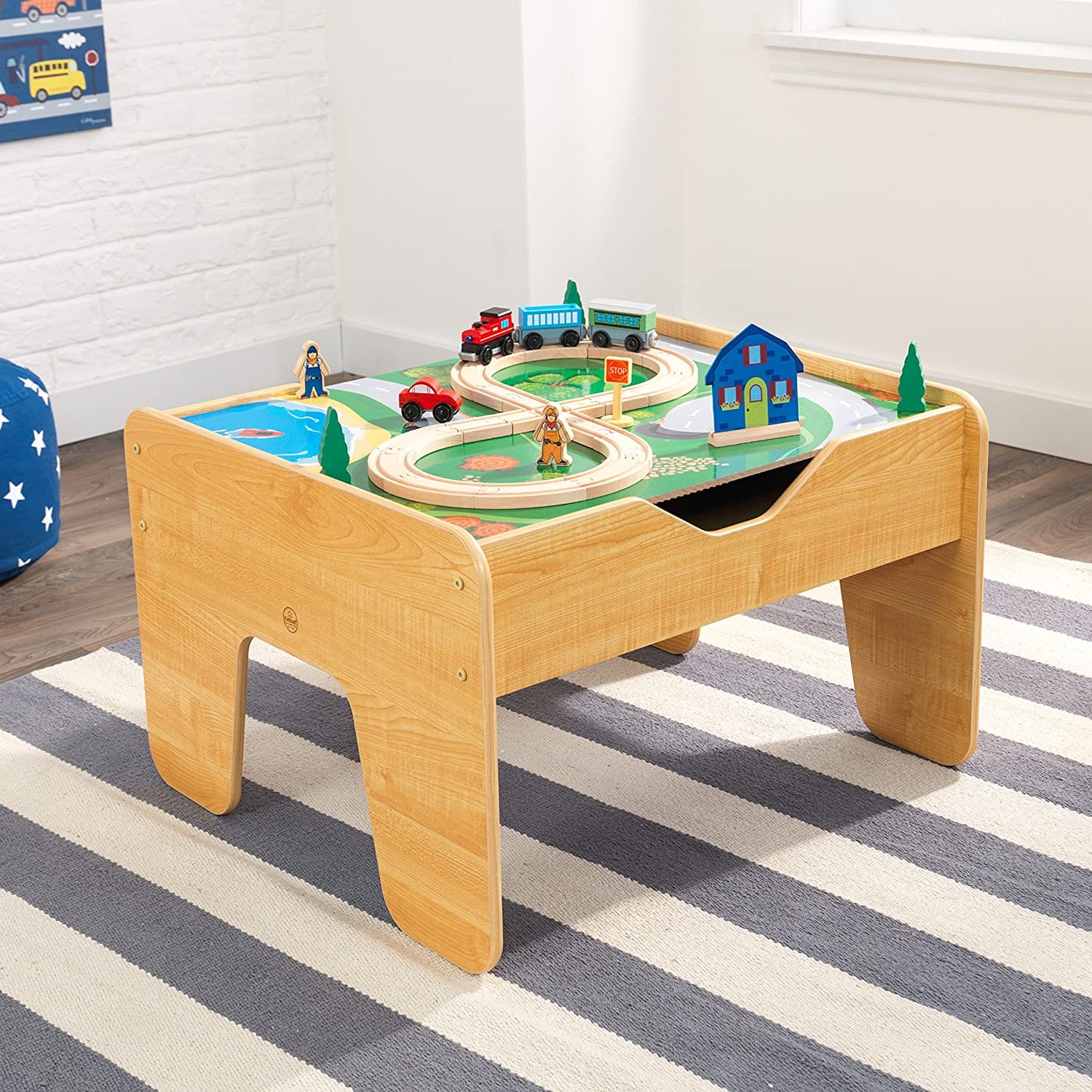 Lego Compatible 2 In 1 Activity Table For Kids (Natural