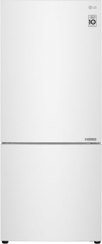 Lg 420l bottom mount fridge (white)