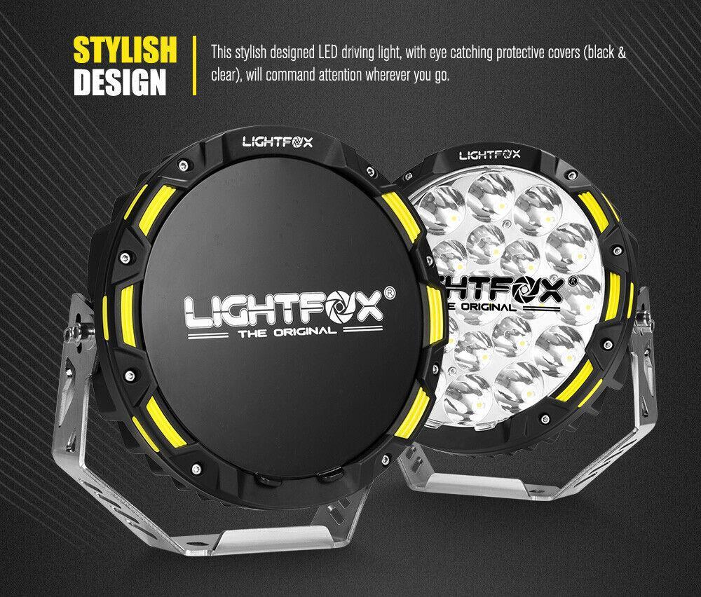 LightFox 9inch LED Driving Lights Round Spot Lights Offroad Replace HID