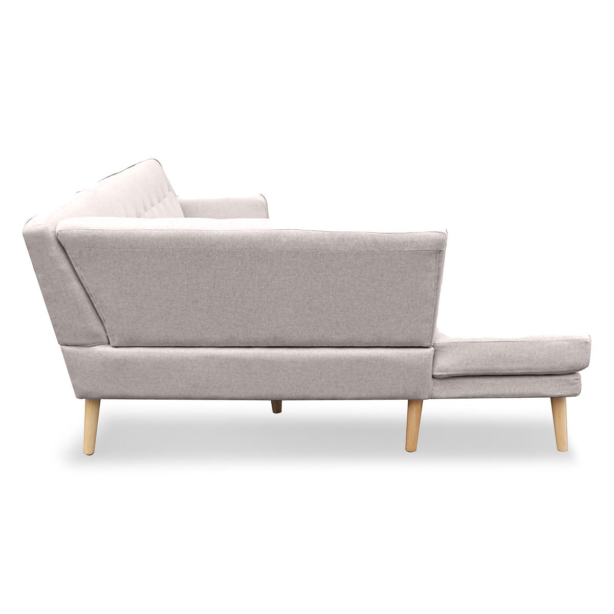 indoor furniture Linen Corner Sofa L-shaped Chaise Light Grey