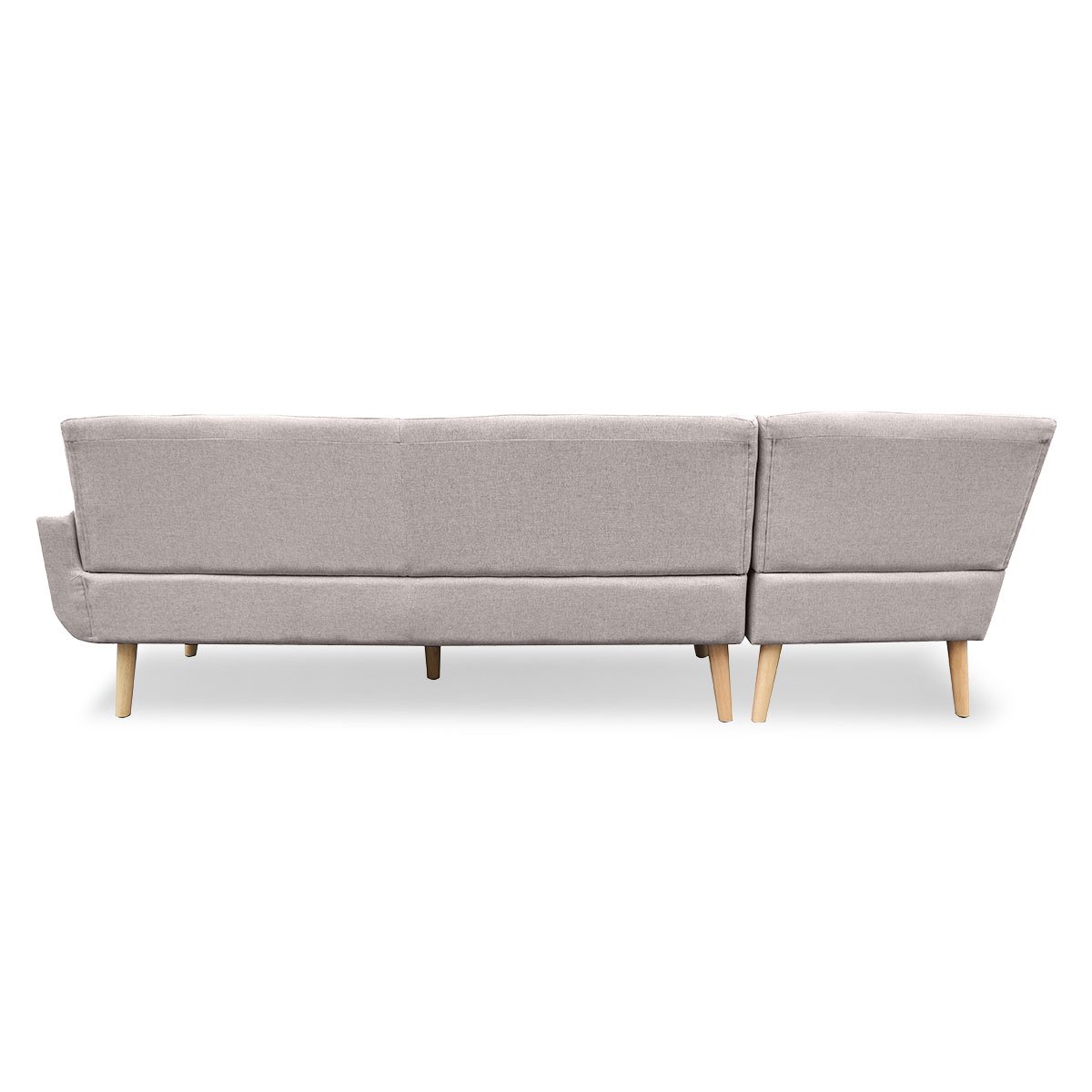 indoor furniture Linen Corner Sofa L-shaped Chaise Light Grey
