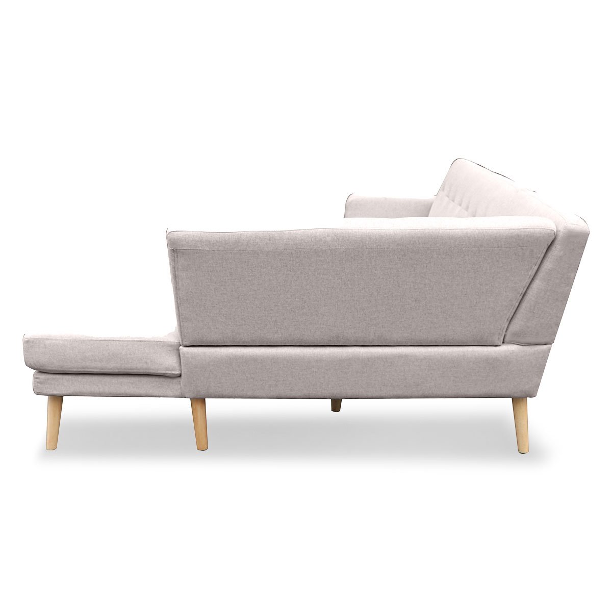 indoor furniture Linen Corner Sofa Lounge L-shaped Chaise Light Grey