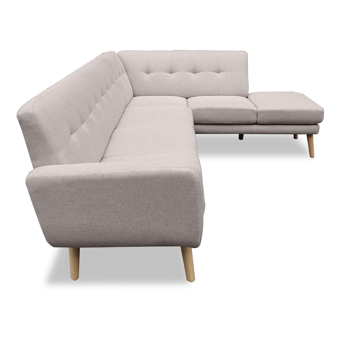 indoor furniture Linen Corner Sofa Lounge L-shaped Chaise Light Grey