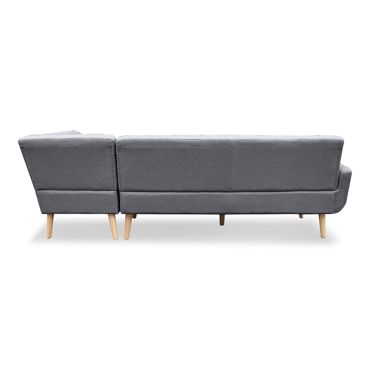 indoor furniture Linen Corner Sofa Lounge L-shaped with Chaise Dark Grey