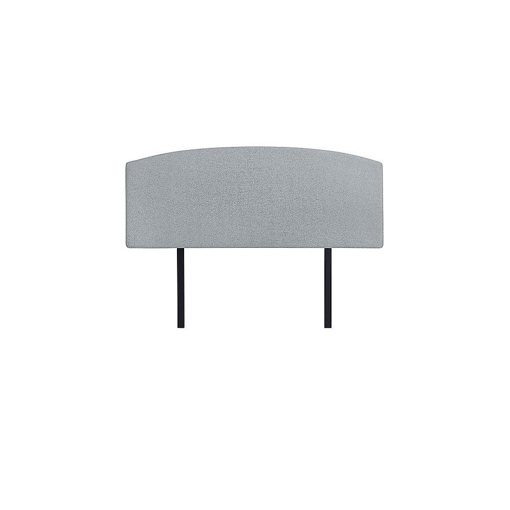 Linen Fabric Double Bed Curved Headboard Bedhead - Stone Grey