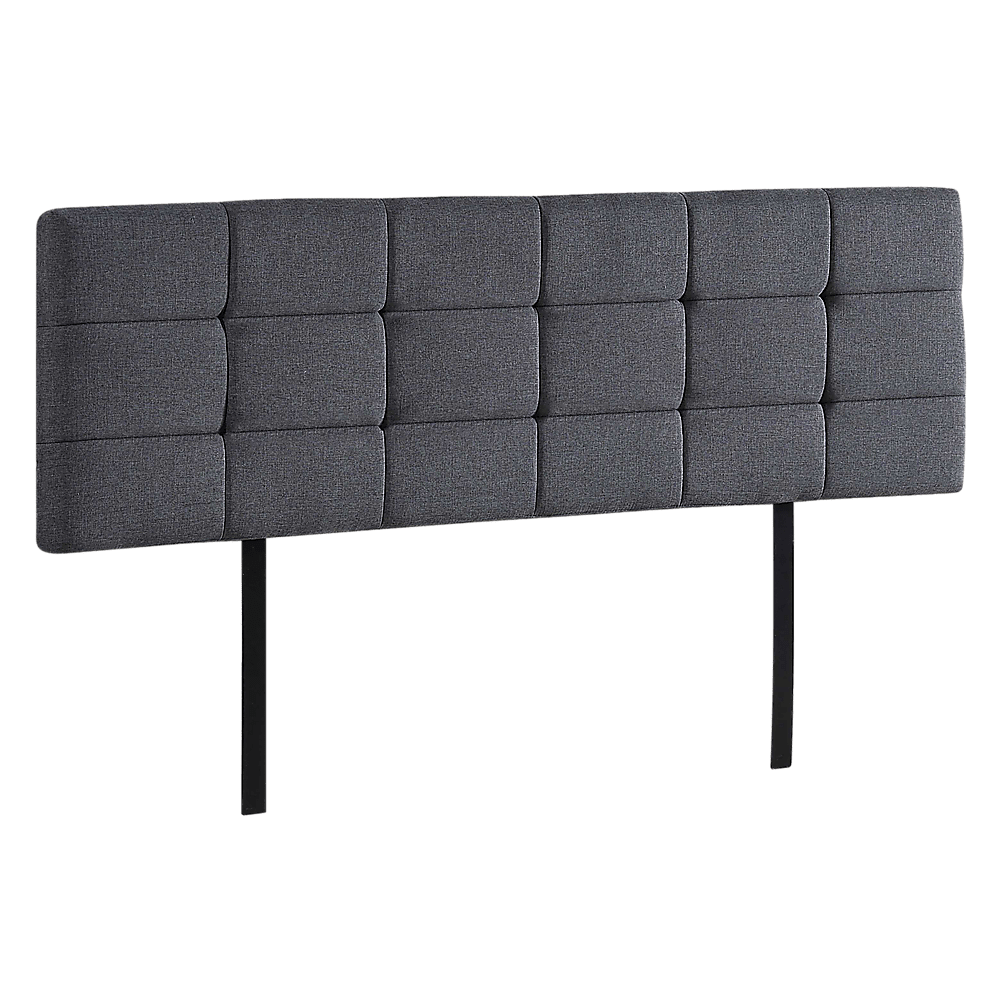 Linen Fabric King Bed Deluxe Headboard Bedhead - Grey