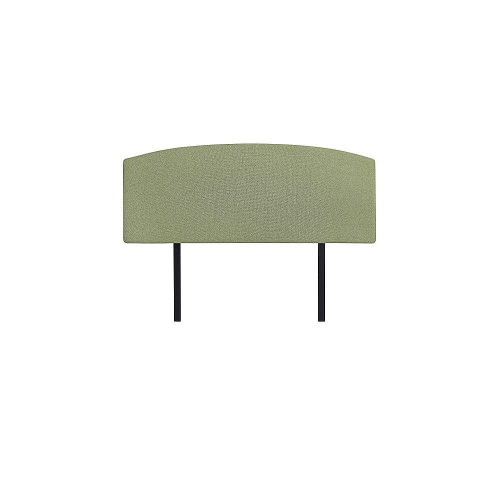 Linen Fabric Queen Bed Curved Headboard Bedhead - Olive Green