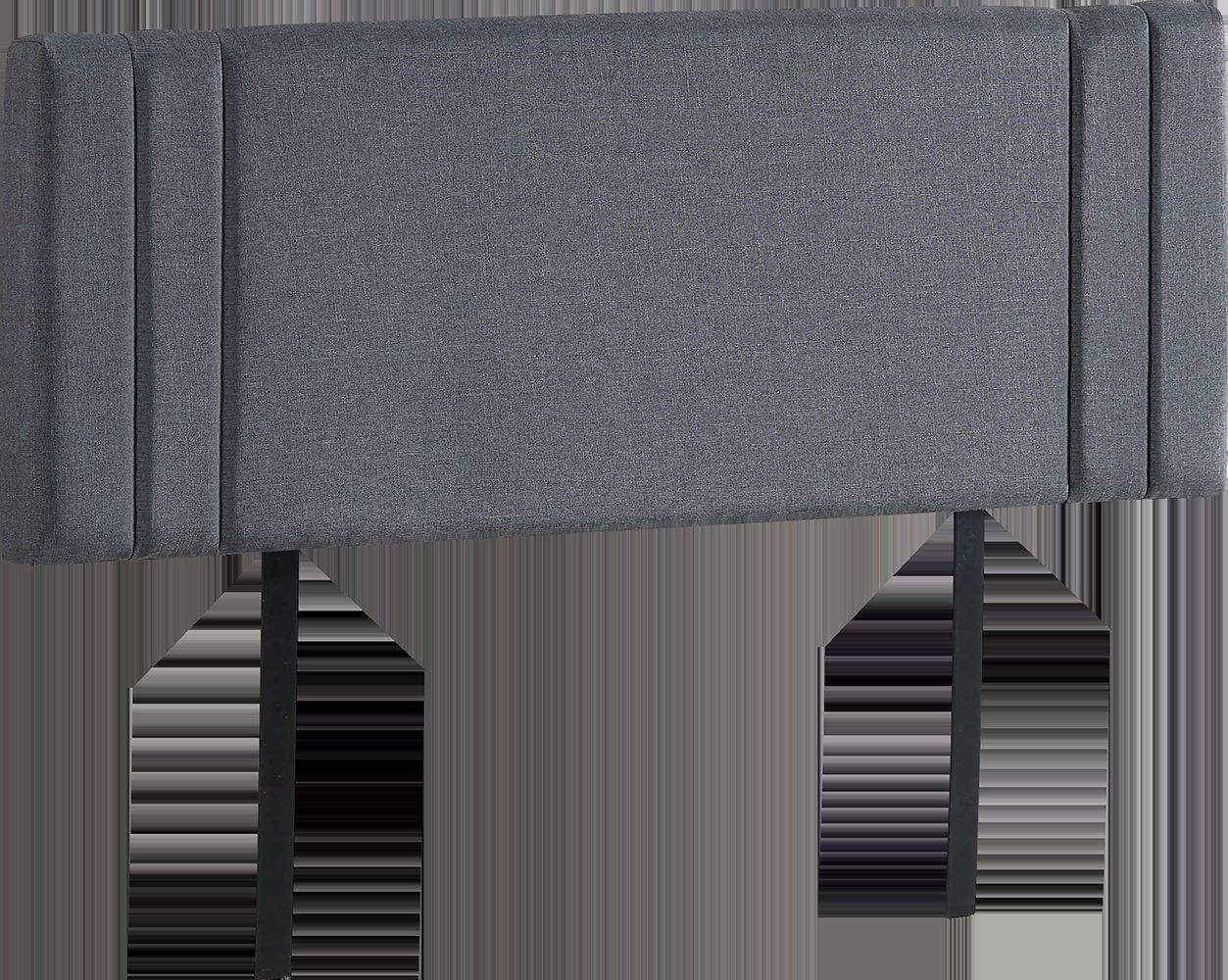 Bedroom Linen Fabric Queen Bed Deluxe Headboard Bedhead - Grey