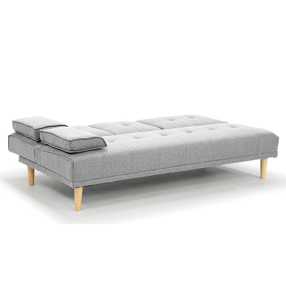 Linen Fabric Sofa Bed Lounge - Light Grey