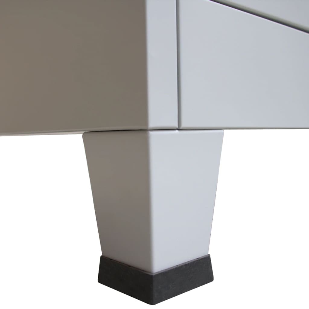 vidaxl50- Locker Cabinet with 3 Compartments Steel 90x45x180 cm Grey