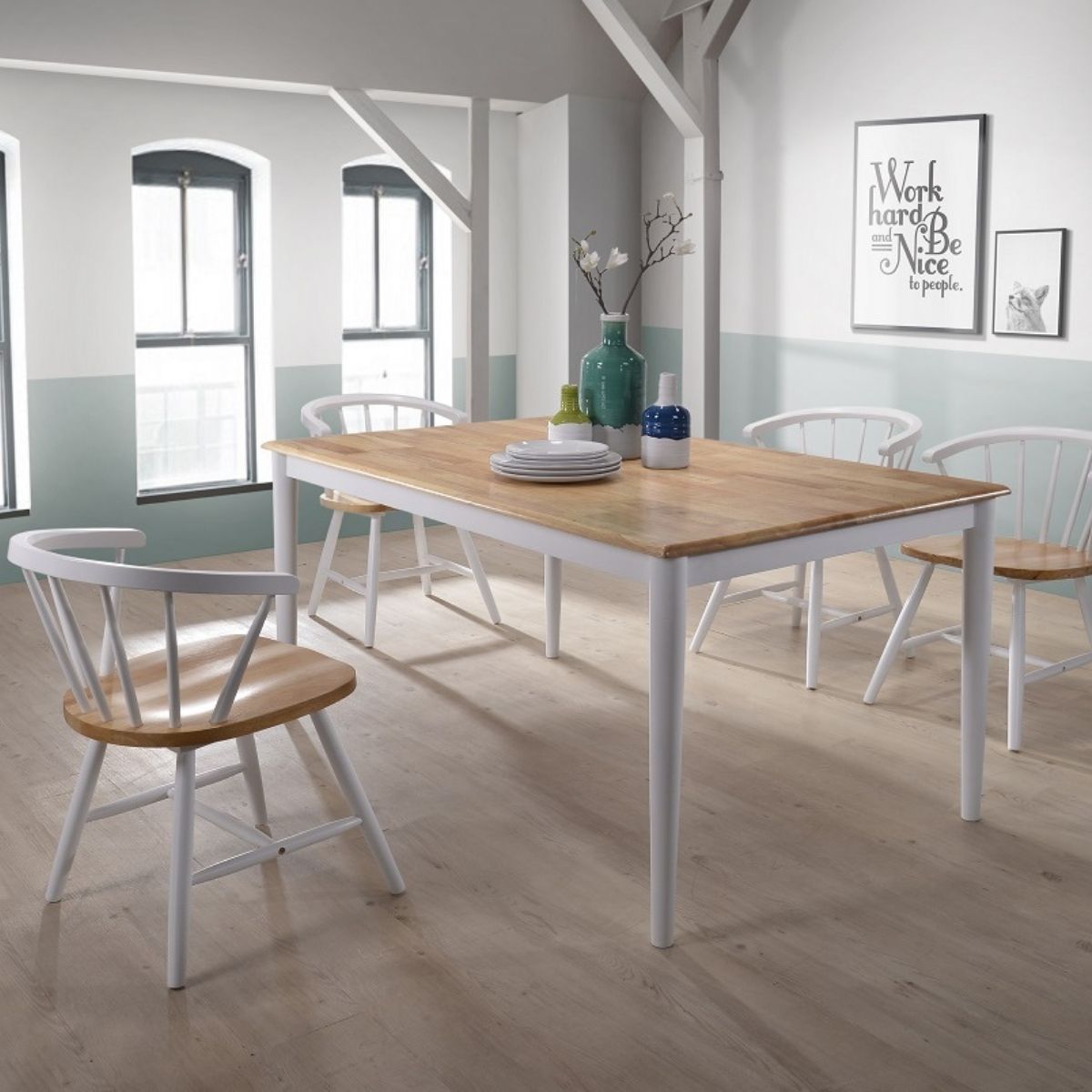Furniture > Dining Lory 1.2m 4 seater dining table- Natural + White