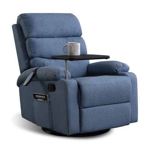 electric massage chair Lounge Sofa Armchair 360 Swivel Blue