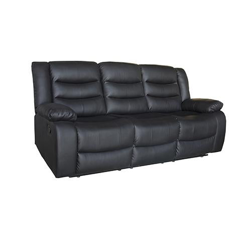 Living Room Luxurious Recliner Pu Leather 3R sofa-Black