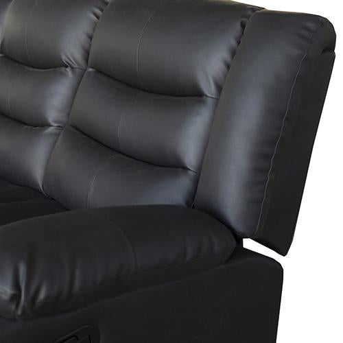 Living Room Luxurious Recliner Pu Leather 3R sofa-Black
