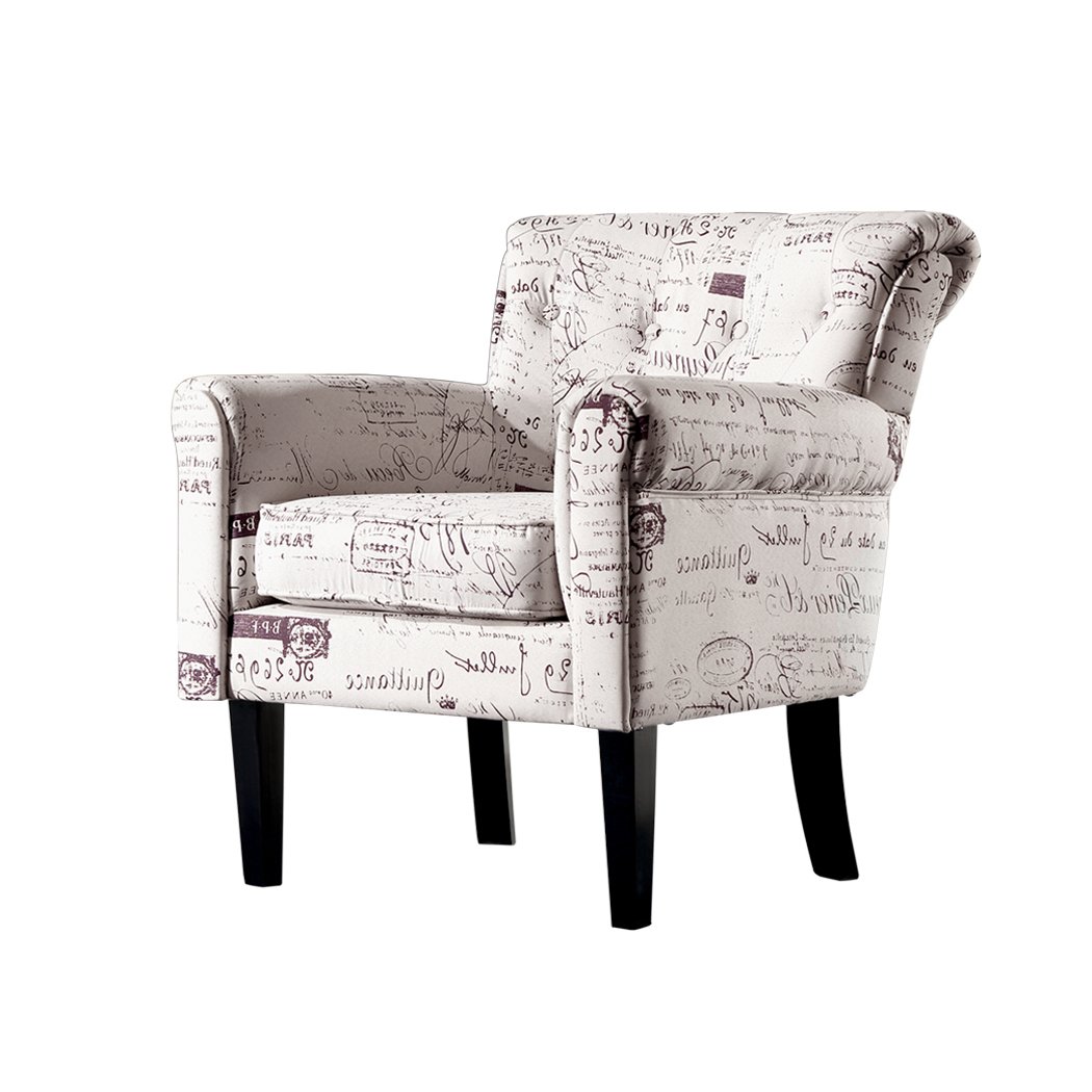 living room Luxury Armchair Single Accent Padded Fabric Sofa