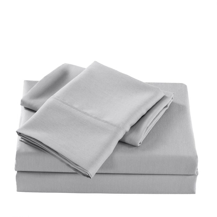 Luxury Bamboo Cooling 2000 TC Sheet Set Single Stonewash Grey
