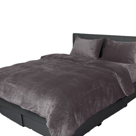 Luxury Flannel Quilt Cover Silver Grey Queen