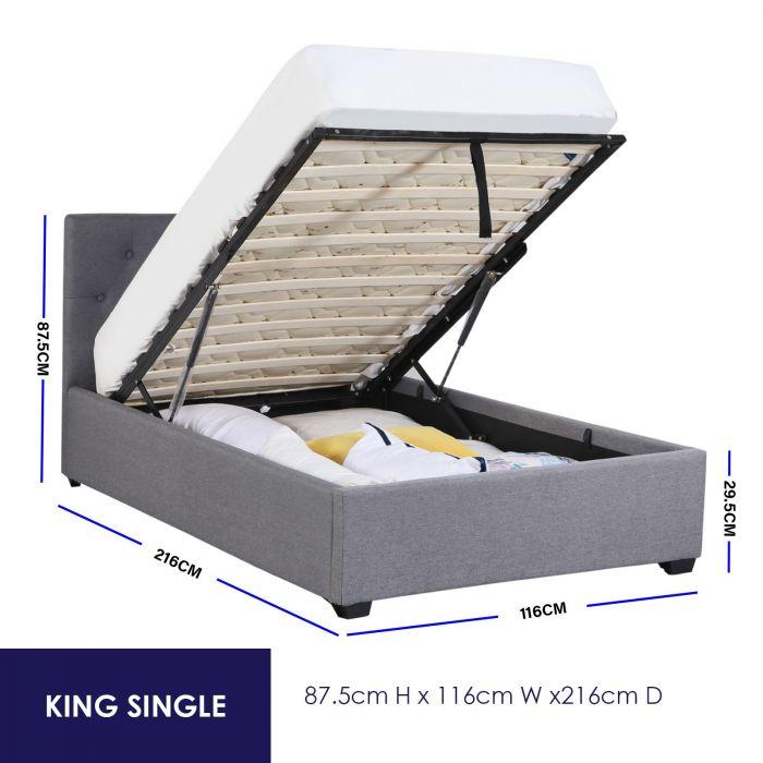King Single Luxury Gas Lift Bed With Headboard