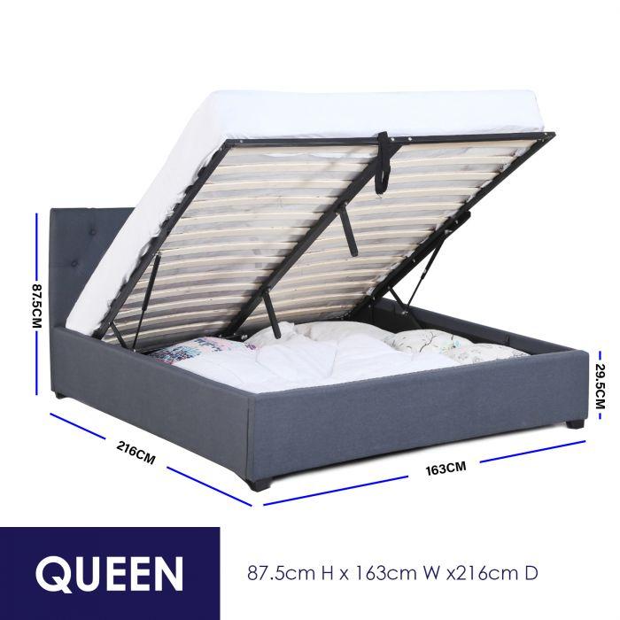 Queen Luxury Gas Lift Bed With Headboard