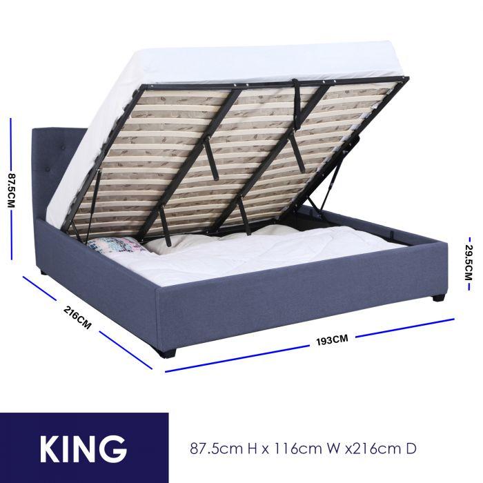King Luxury Gas Lift Bed With Headboard