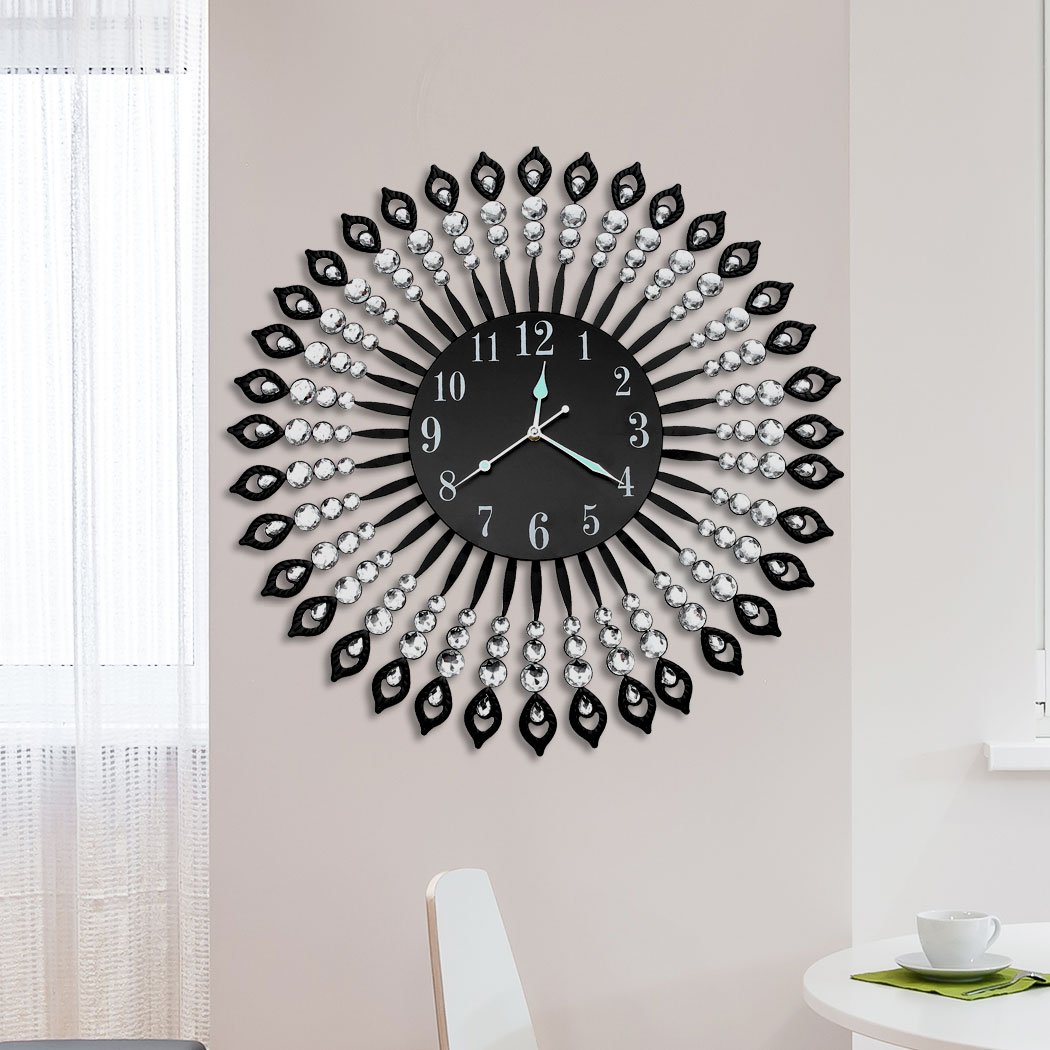 living room Luxury Modern Wall Clock Black