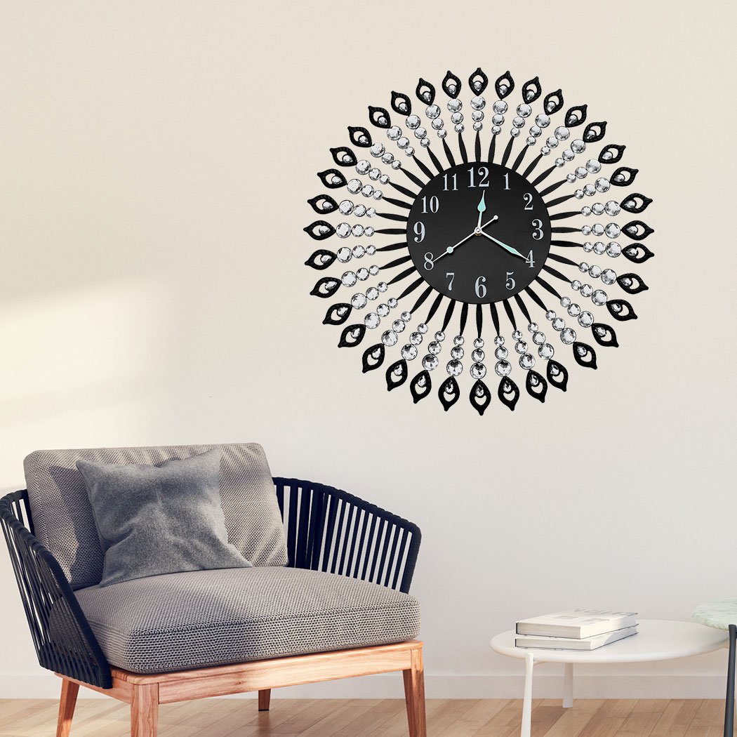 living room Luxury Modern Wall Clock Black