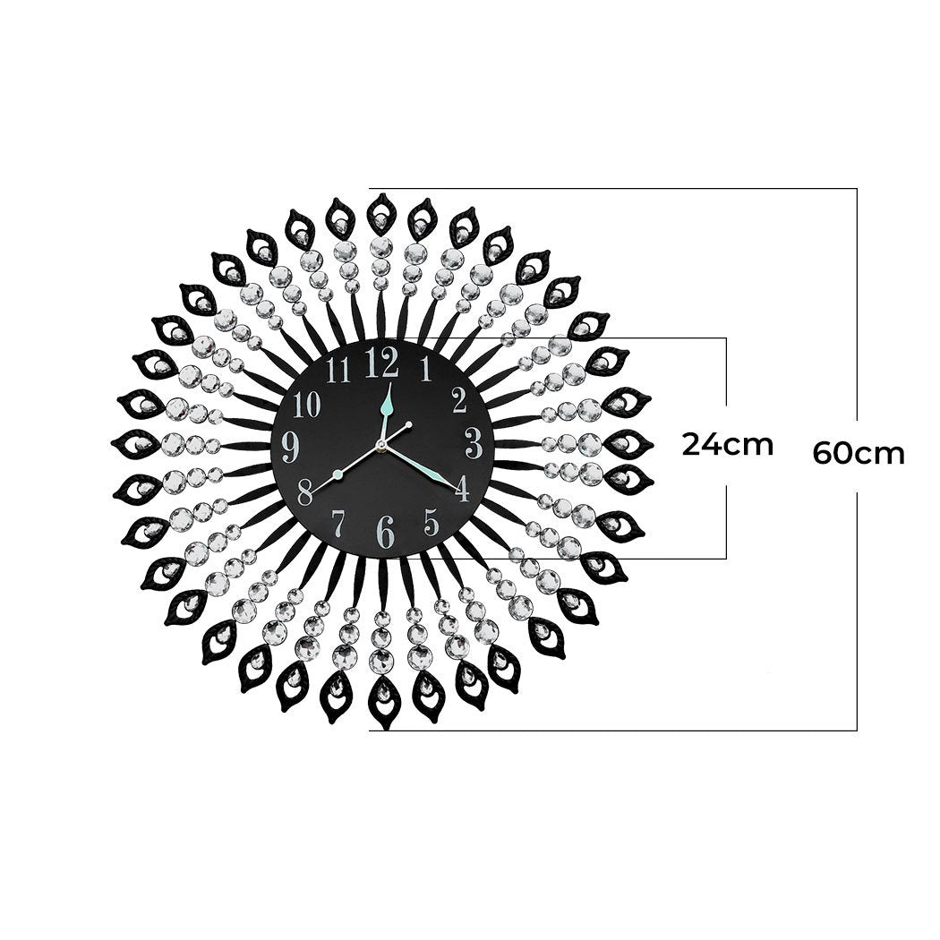 living room Luxury Modern Wall Clock Black