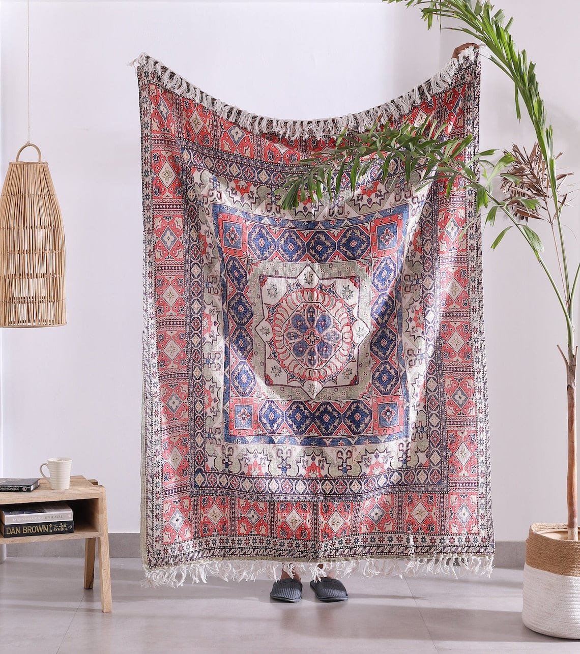 Luxury Rustic Cotton Wool Throw Blanket for Home Decor, Large Picnic Throw Rug