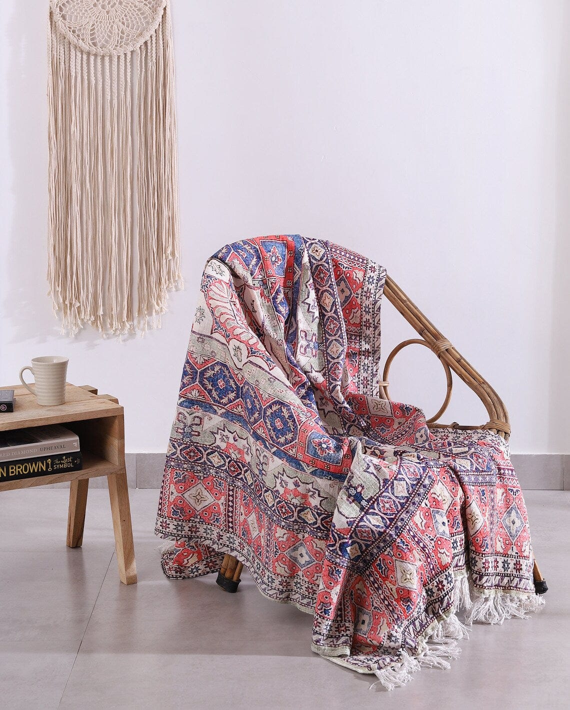 Luxury Rustic Cotton Wool Throw Blanket for Home Decor, Large Picnic Throw Rug
