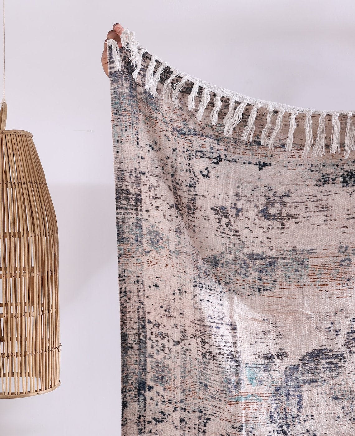 Luxury Rustic Cotton Wool Throw Blanket for Home Decor, Large Picnic Throw Rug