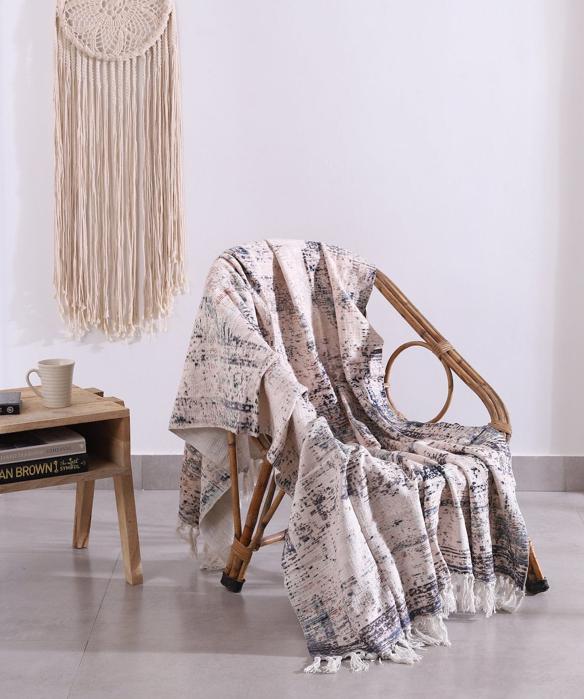 Luxury Rustic Cotton Wool Throw Blanket for Home Decor, Large Picnic Throw Rug
