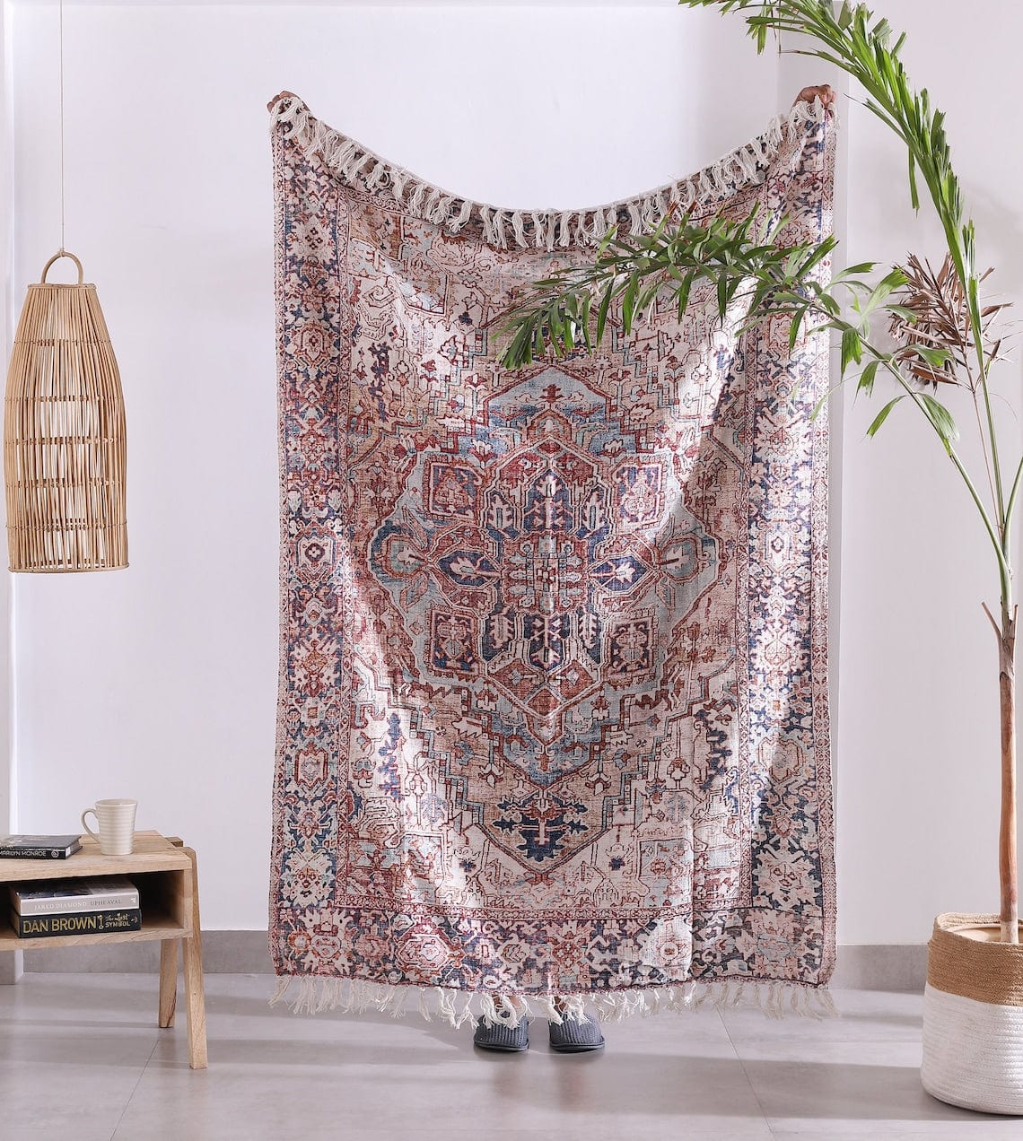 Luxury Rustic Cotton Wool Throw Blanket for Home Decor, Large Picnic Throw Rug