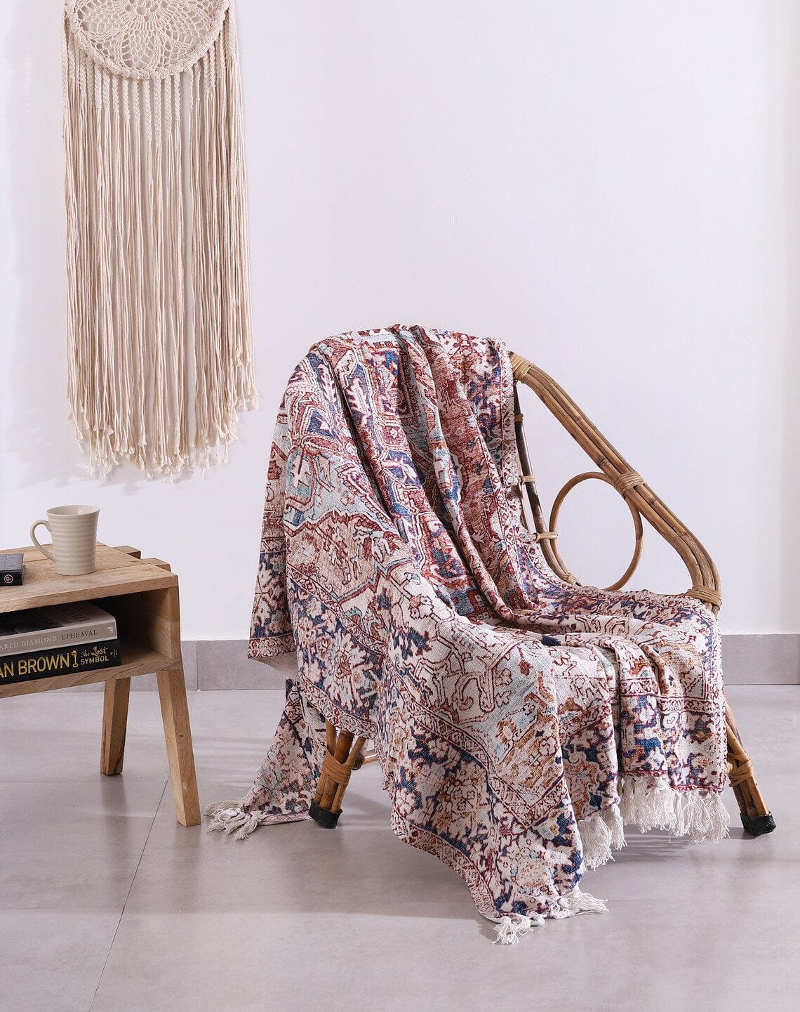 Luxury Rustic Cotton Wool Throw Blanket for Home Decor, Large Picnic Throw Rug