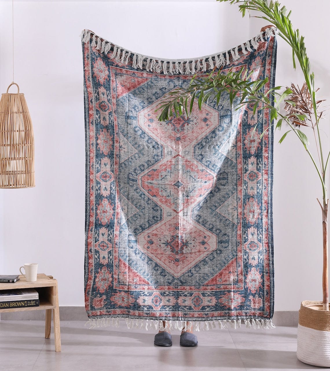 Luxury Rustic Cotton Wool Throw Blanket for Home Decor, Large Picnic Throw Rug