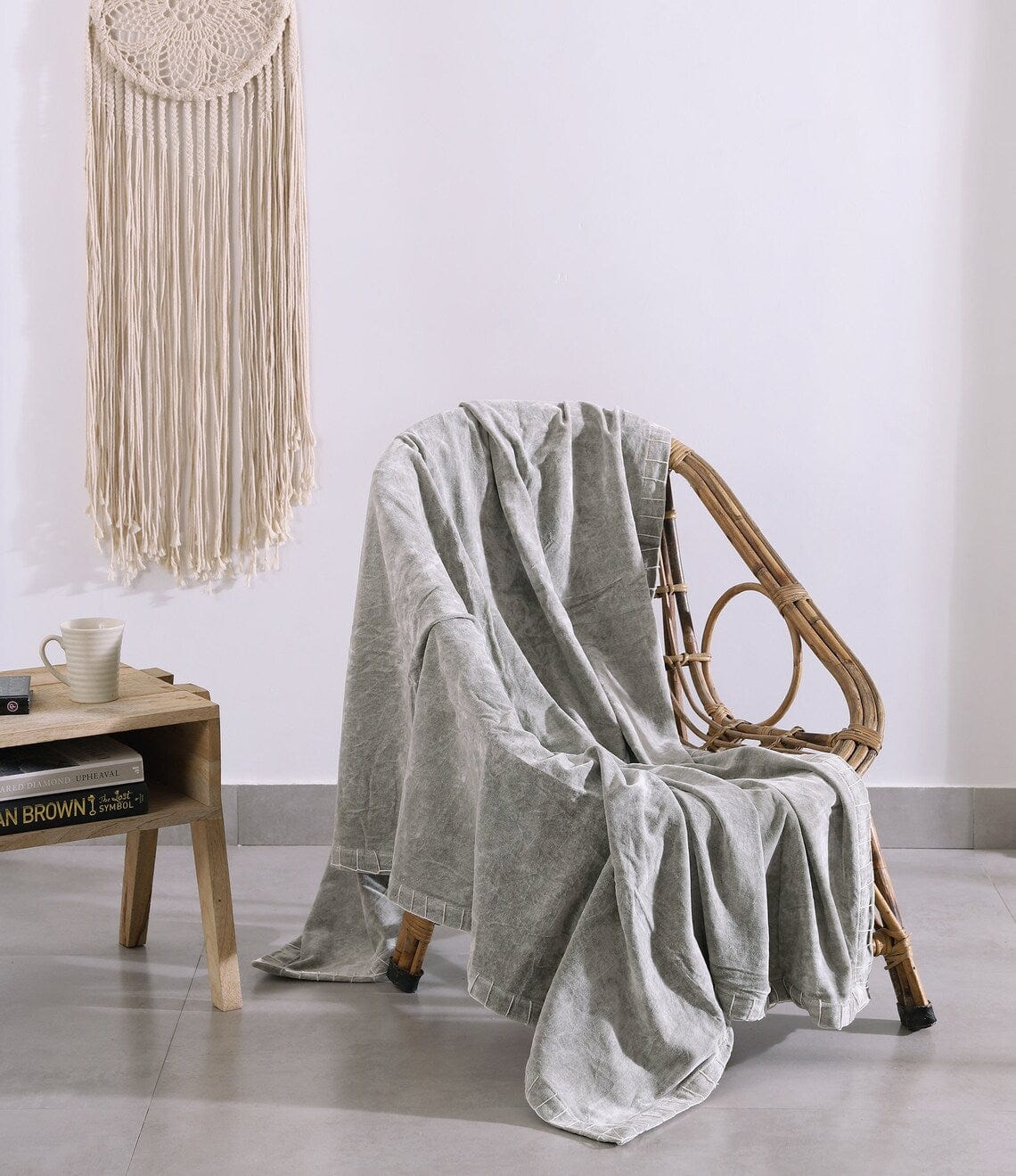 Luxury Rustic Cotton Wool Throw Blanket for Home Decor, Large Picnic Throw Rug