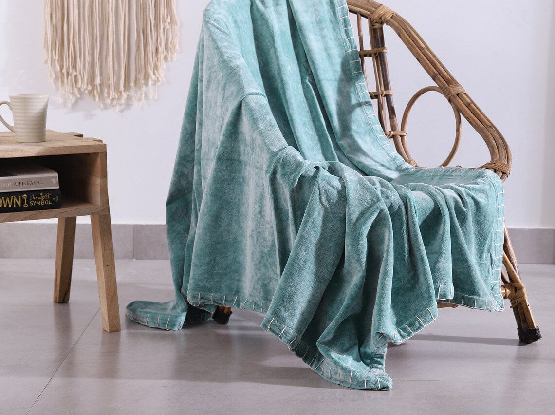 Luxury Rustic Cotton Wool Throw Blanket for Home Decor, Large Picnic Throw Rug