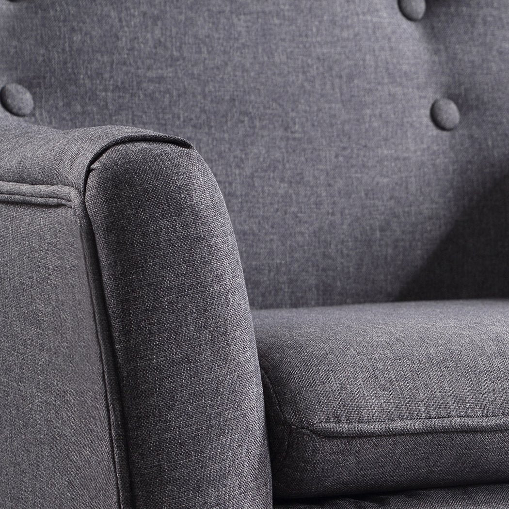 Armchair Luxury Upholstered Armchair-Grey