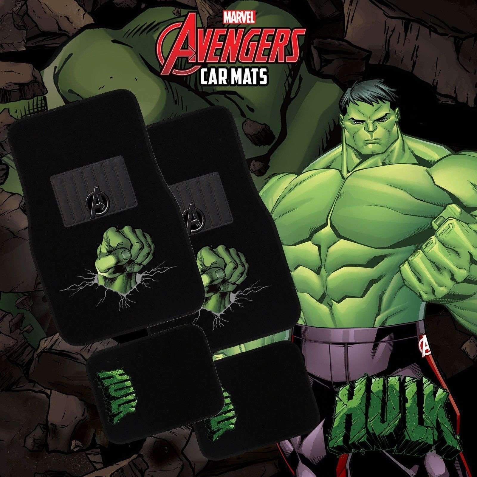 Auto Accessories MARVEL AVENGERS 4-Piece Car Mat - HULK