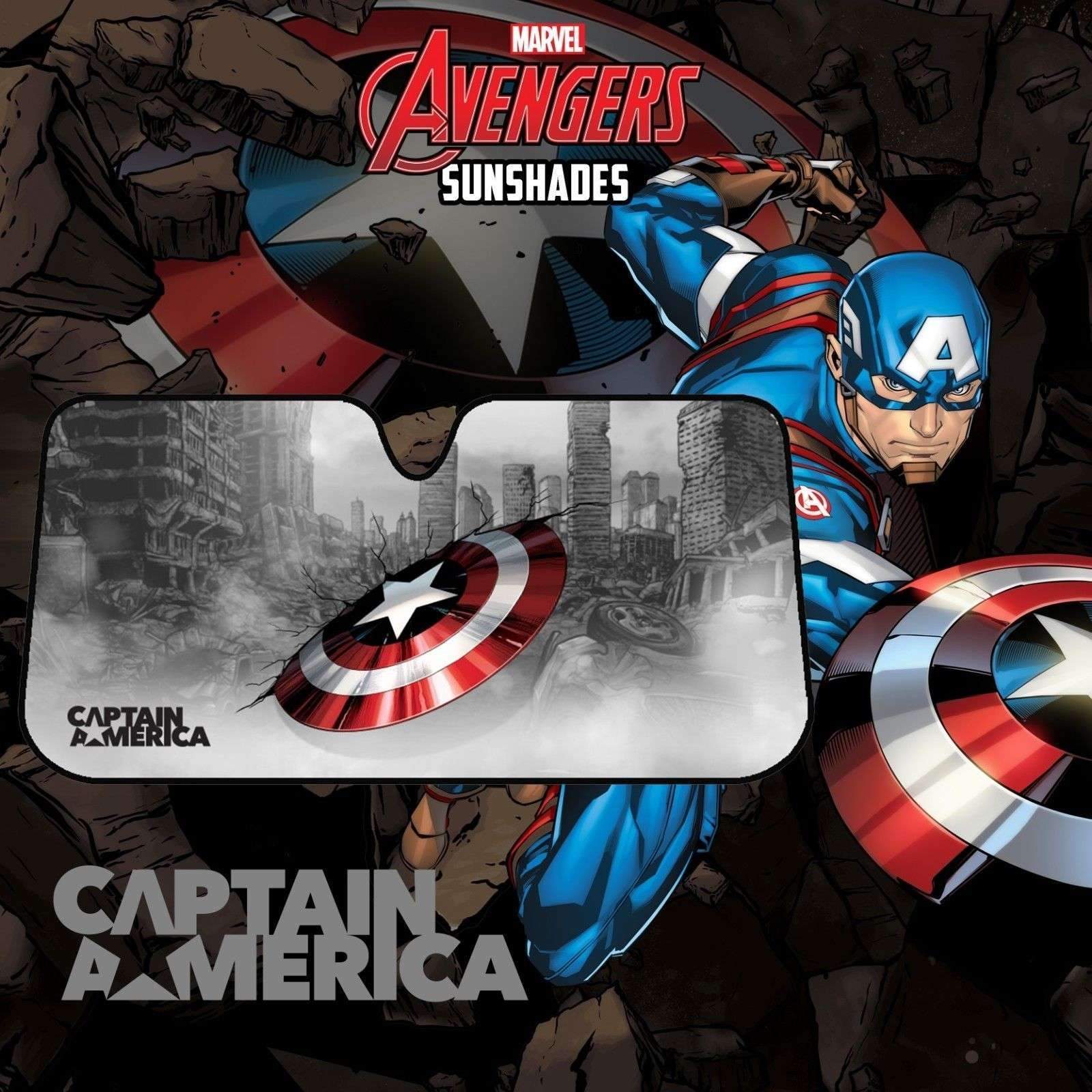 Auto Accessories Marvel Avengers Sun Shade [150cm x 70cm] - CAPTAIN AMERICA