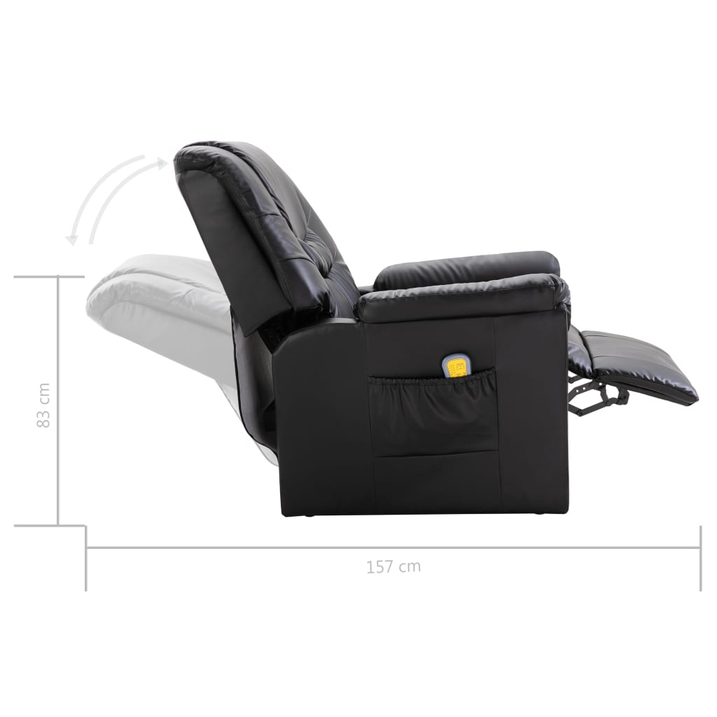 Massage Chair Black Leather